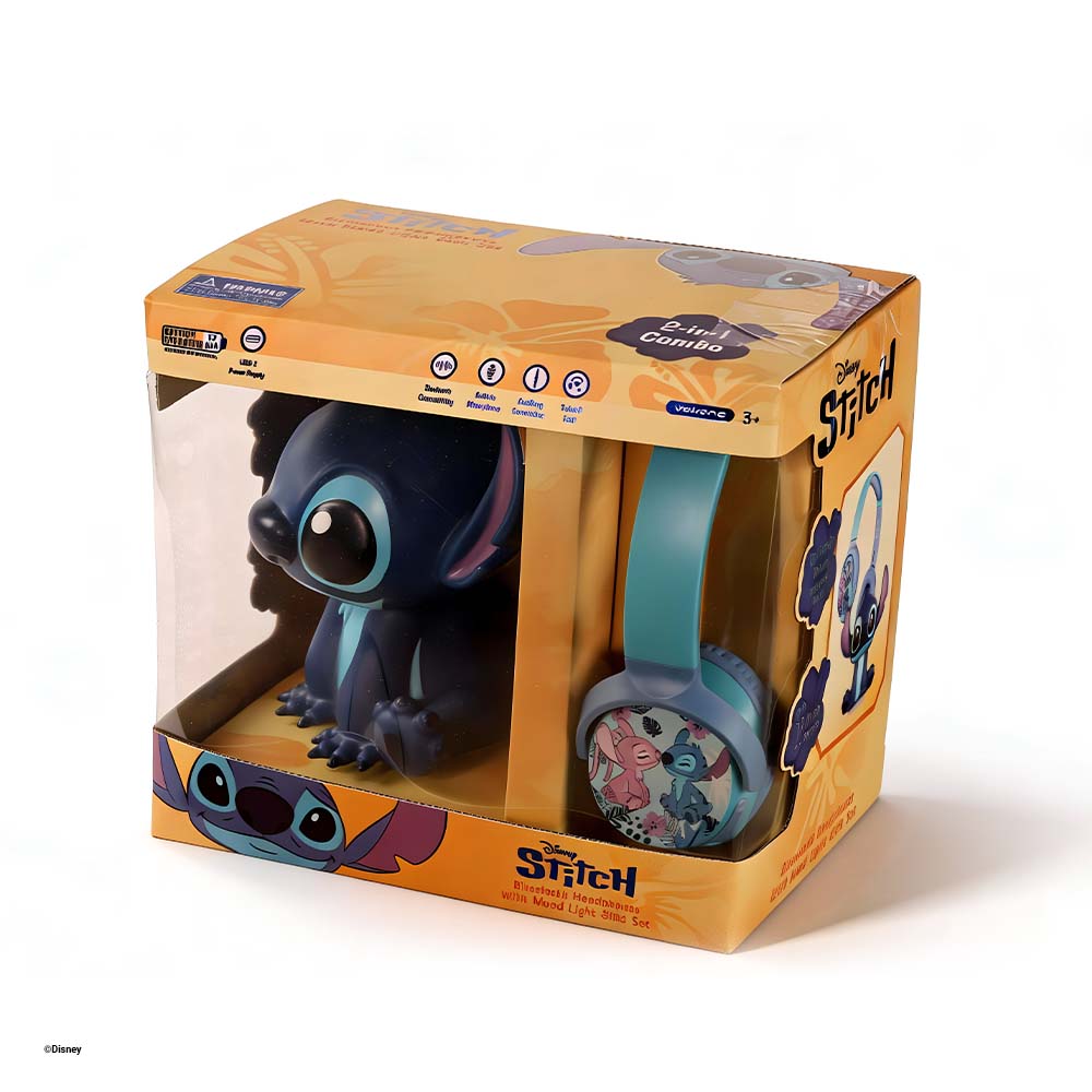 Disney Stitch Bluetooth Headphone with Mood Light Gift Set