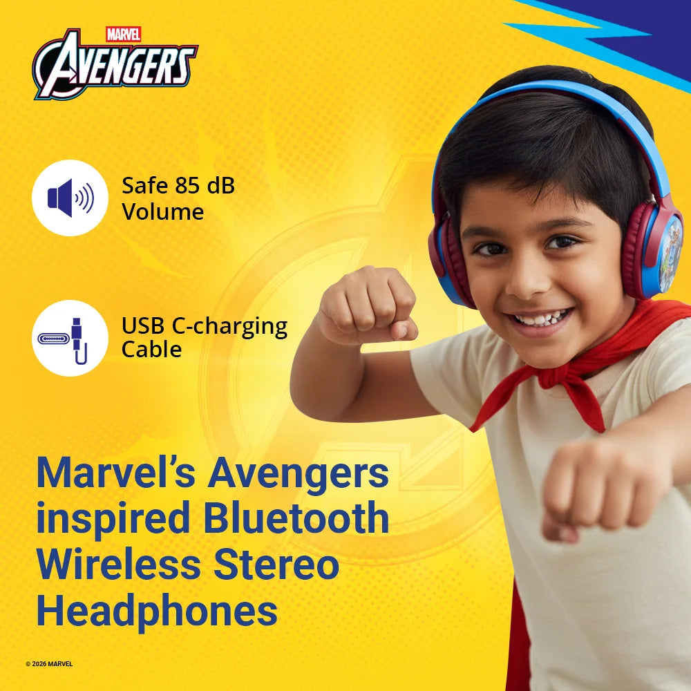 Marvel Avengers Bluetooth Headphones with Swivel Cups
