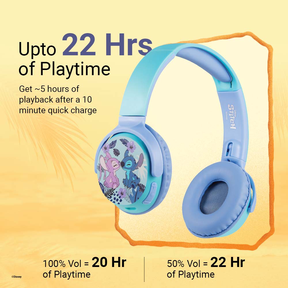 Disney Stitch Bluetooth Headphones with Swivel Cups