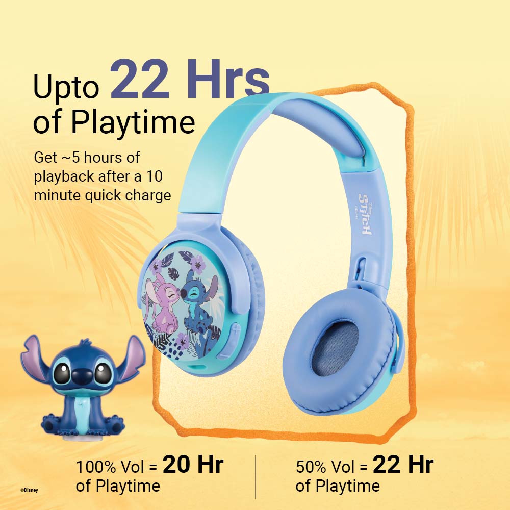Disney Stitch Bluetooth Headphone with Mood Light Gift Set