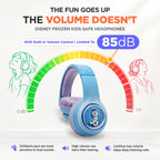 Disney Frozen kids safe headphones with built-in volume control limited to 85 dB