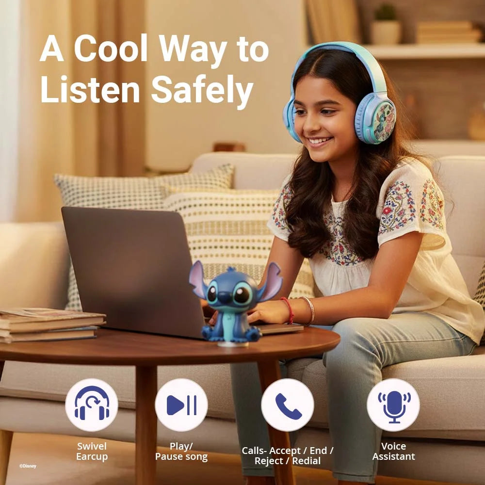 Disney Stitch Bluetooth Headphone with Mood Light Gift Set