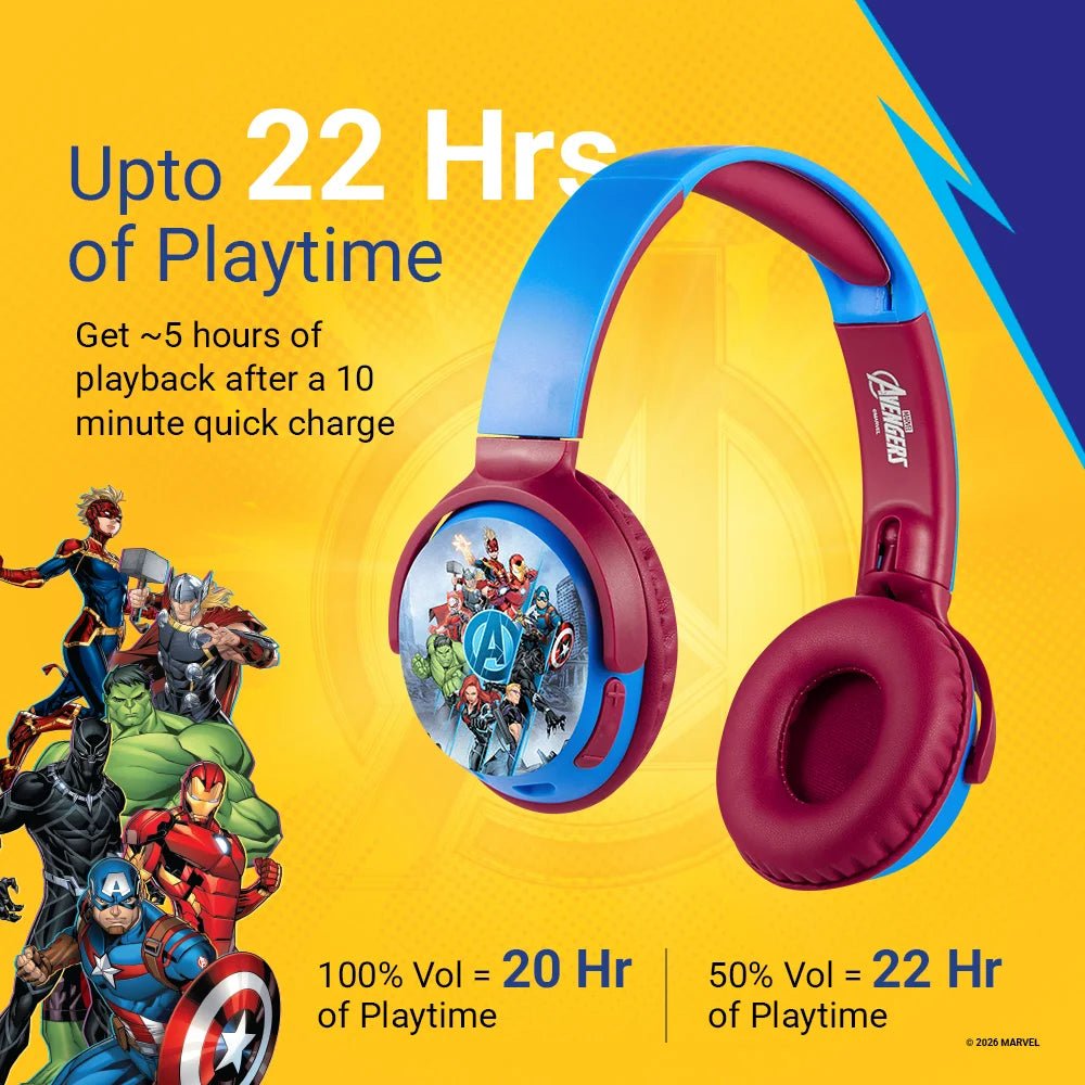 Marvel Avengers Bluetooth Headphones with Swivel Cups - ANT