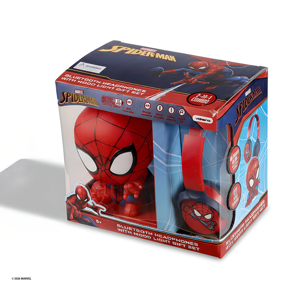 Marvel Spider-Man Bluetooth Headphone with Mood Light Gift Set - ANT