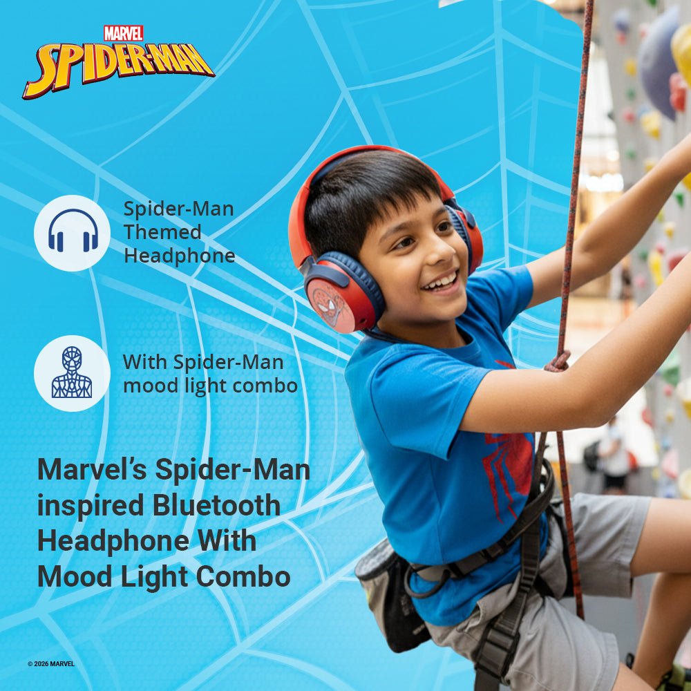 Marvel Spider-Man Bluetooth Headphone with Mood Light Gift Set - ANT