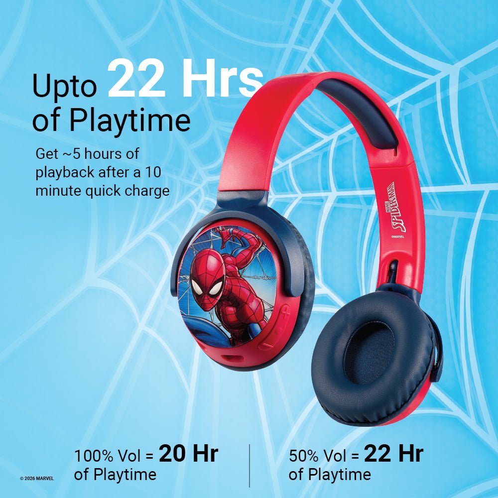 Marvel Spider-Man Bluetooth Headphones with Swivel Cups - ANT