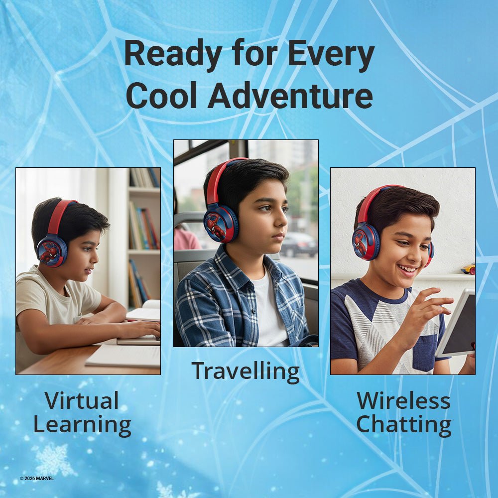 Marvel Spider-Man Bluetooth Headphones with Swivel Cups - ANT